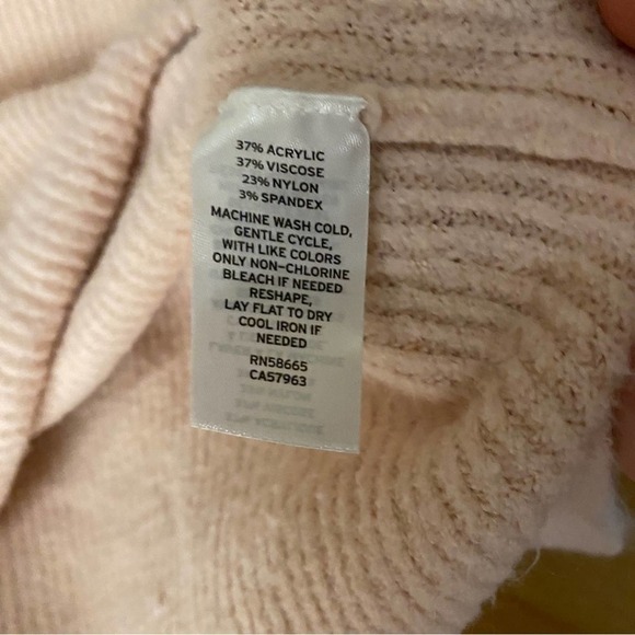 Nordstrom Halogen Pink Chunky Oversized Tunic Sweater Medium v neck - Picture 7 of 11